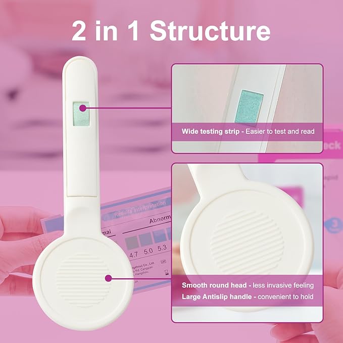 Vaginal pH Test Strips, Vaginal Yeast Infection Test Strips, Feminine pH Test, BV Test Strips pH Balance for Women, 3 Pcs