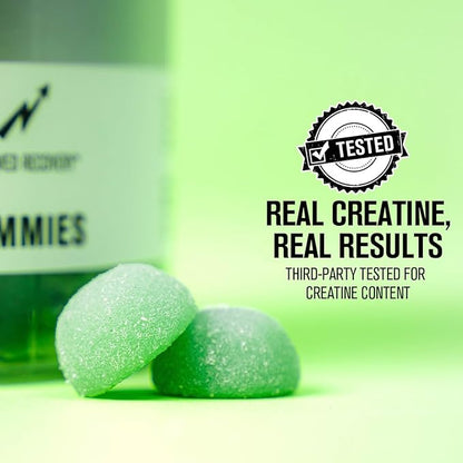 Jacked Factory Sugar Free Creatine Gummies - 5g Daily Dose (1.25g per Gummy) - Creatine Gummy Sugar Free for Men and Women, Vegan-Friendly, Third-Party Tested - 120 Gummies, Green Apple
