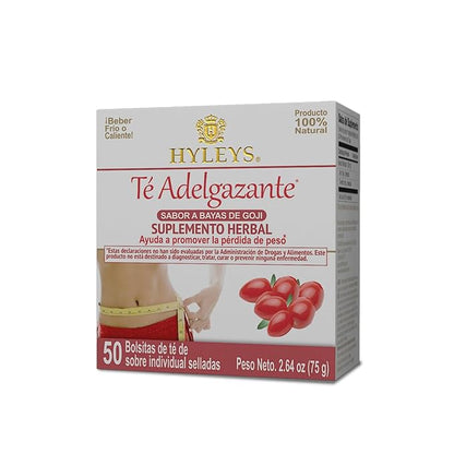 Hyleys Slim Tea Weight Loss Herbal Supplement with Goji Berry - Cleanse and Detox - 50 Tea Bags (6 Pack)
