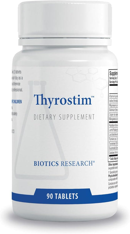 BIOTICS RESEARCH Thyrostim™ –Endocrine Support, Balance Thyroid Hormones, T3, T4, Aid Thyroid Gland, Boost Metabolism, Aid in Digestion, Support Nervous System 90 Tablets