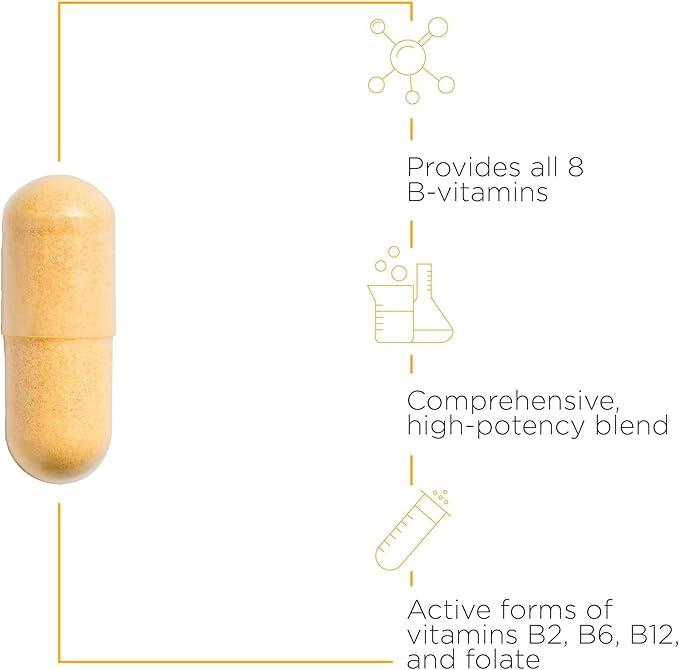 Integrative Therapeutics Active B-Complex - with Choline and Methyfolate - Cellular Energy, Immune Function & Heart Health Support with Vitamins B2, B6 & B12* - Gluten-Free - 60 Capsules (30 Servings)