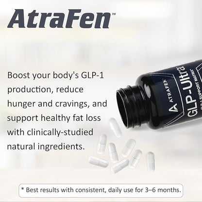 Atrafen GLP Ultra GLP-1 Activator Diet & Weight Loss Supplement Fat Burner, Appetite Suppressant & Metabolism Support 60 Capsules