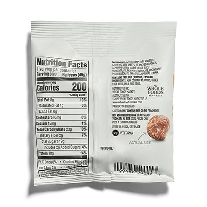 365 by Whole Foods Market, Chewy Protein Bites, Vanilla Cashew & Almond Flavor, Vegetarian,1.58 Ounce