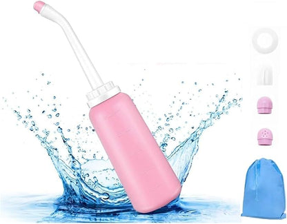 Peri Bottle for Postpartum Care 500ml – Portable Travel Bidet with Angled Nozzle & Soft Tip, Feminine Hygiene Wash Bottle, Perineal Recovery Essentials, Intimate Cleansing Spray 17oz.