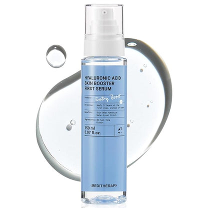 Meditherapy Hyaluronic Acid Serum XXL 150ml (5.07 fl.oz.) – Ultra Hydrating 333Serum for Glowing Skin, Face Moisturizer, Non-Sticky, Anti-Aging & Wrinkle Care, Korean Skin Care
