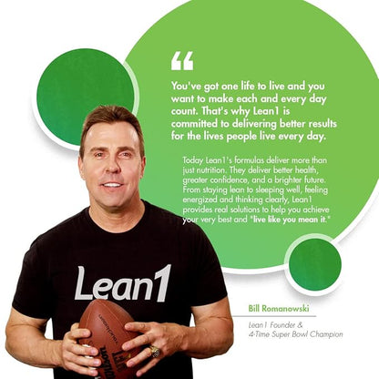 Lean1 Meal Replacement Protein Shake, Vanilla Flavor, 2-PACK of 15 Serving Tubs