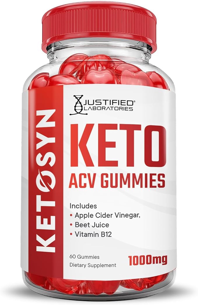 Justified Laboratories (2 Pack Ketosyn Keto ACV Gummies Advanced Formula 1000MG Ketosyn Keto Gummies Apple Cider Vinegar Formulated with Pomegranate Beet Juice Powder B12 Vegan Non GMO 120 Gummys