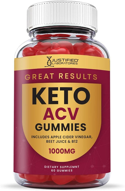 Great Results Keto ACV Gummies Advanced Formula 1000MG Great Results Keto Gummies Apple Cider Vinegar Formulated with Pomegranate Beet Juice Powder B12 Vegan Non GMO 60 Gummys