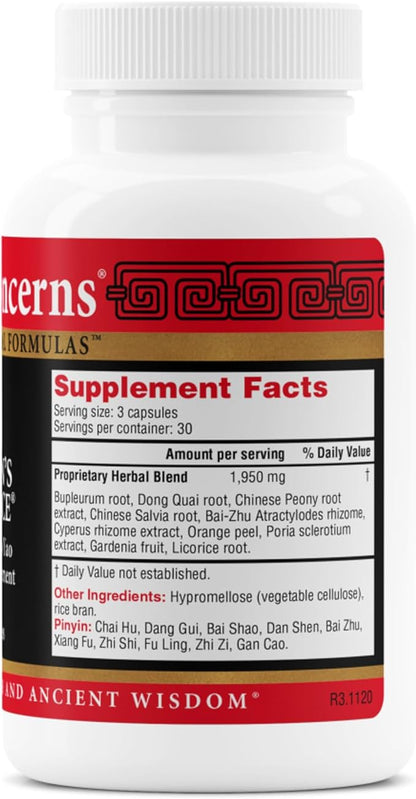 Health Concerns Woman’s Balance – PMS Relief & Hormone Support – Liver Qi & Spleen Health – Herbal Supplement for Women – Dan Zhi Xiao Yao Formula – 270 Capsules