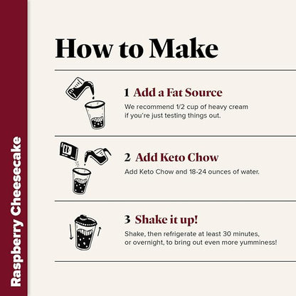 Keto Chow Raspberry Cheesecake | Keto Meal Replacement Shake Powder | Nutritionally Complete | Low Carb | Delicious Easy Meal Substitute | Protein Rich You Choose The Fat | Single Meal Sample