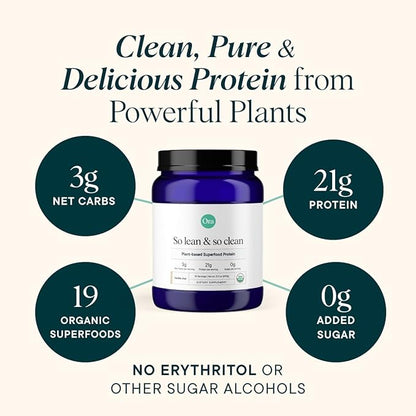 Ora Organic Vegan Protein Powder - 23g Plant-Based Protein Powder for Women and Men | Clean Protein Source, Keto Friendly, Gluten Free, Paleo, Dairy-Free, Soy-Free - Vanilla Chai - 20 Servings