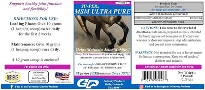 SU-PER MSM Ultra Pure Horse Joint Supplement - Helps Maintain Joint Mobility and Flexibility - 5 Pound, 7 Month Supply