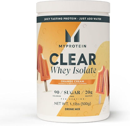Myprotein Clear Whey Isolate Protein Powder, 20 Servings (1.1lbs) Orange Cream, 20g Protein per Serving, Naturally Flavored Drink Mix, Daily Protein Intake for Superior Performance