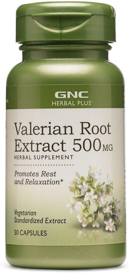 GNC Herbal Plus Valerian Root Extract 500 MG,50 servings