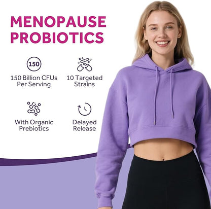 Doctor's Recipes Menopause Supplements for Women, Probiotics 150 Billion CFU, Black Cohosh for Menopause Hot Flashes, Ashwagandha, Dong Quai, Supports Mood, Energy, Hormone Balance, 60 Capsules