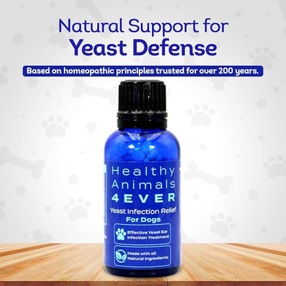 HealthyAnimals4Ever HA4E - Dog Yeast Protection - Homeopathic Support for Yeast Infections - All-Natural Preventive Care for Skin & Ear Health - 300 Tablets