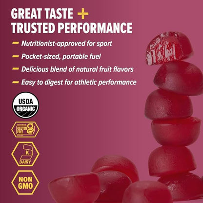 Honey Stinger Organic Pomegranate Passionfruit Energy Chew, Gluten Free & Caffeine Free, for Exercise, Running and Performance, Sports Nutrition for Home & Gym, Pre and Mid Workout, 12 Pack