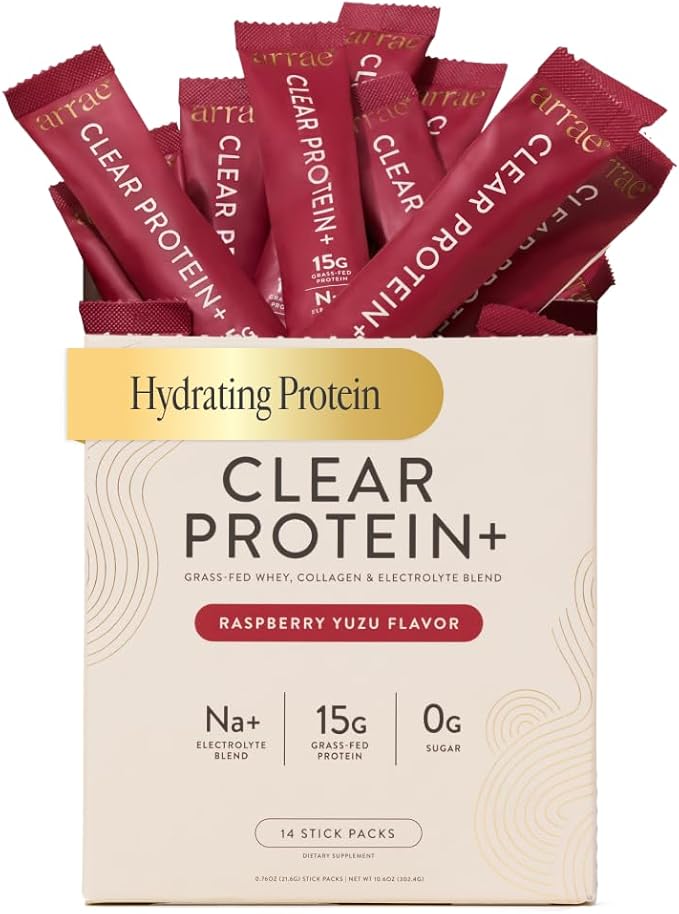 Arrae Clear Protein – Natural Protein Supplement, Smooth Texture, Easy to Mix, 14 Servings, Clean Formula with Electrolytes