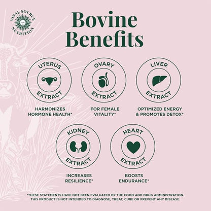 Vital Source Nutrition - BiFi Capsules - Beef Organ Primal Blend - Premium Ancestral Supplements for Women - Supports Hormone Health, Energy, & Stamina - Daily Vitality - No Artificial Ingredients