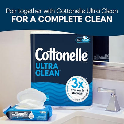 Cottonelle XL Flushable Wet Wipes, Adult Wipes Large, 2 Flip-Top Packs, 45 Wipes Per Pack (90 Total Wipes), Packaging May Vary (Pack of 4)