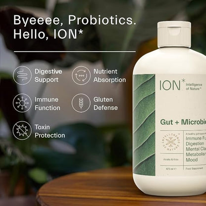 ION* Intelligence of Nature Gut Support Liquid Supplement - Gut & Digestive Health Liquid Drops, Cleanse & Detox with Humic Extract for Women & Men, Adults & Kids 4+ - 16 fl oz (Pack of 1)