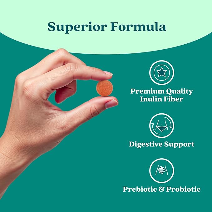 BeLive Synbiotics - Probiotic & Prebiotic Fiber Gummies – High Strength Inulin (3g), Dietary Fiber Supplement, Digestive Support for Kids & Adults - Strawberry, Orange, Blueberry Flavor | 2-Pack