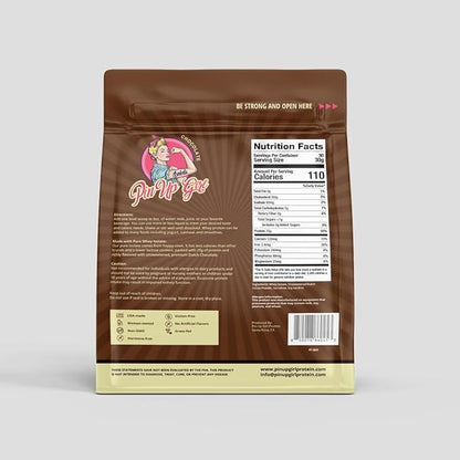 Pin Up Girl Whey Protein Isolate Powder | Dutch Chocolate | 25g of Protein Per Serving | Premium Muscle-Building Whey Protein for Women | Fat Free, Low Calorie, Low Carb, No Added Sugar (32 Ounces)