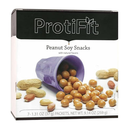 PROTIFIT - High Protein Soy Snack Puffs, 15g Protein, Low Calorie, Low Fat, Low Sugar, Low Carb, Ideal Protein Compatible, 7 Servings Per Box (Peanut)