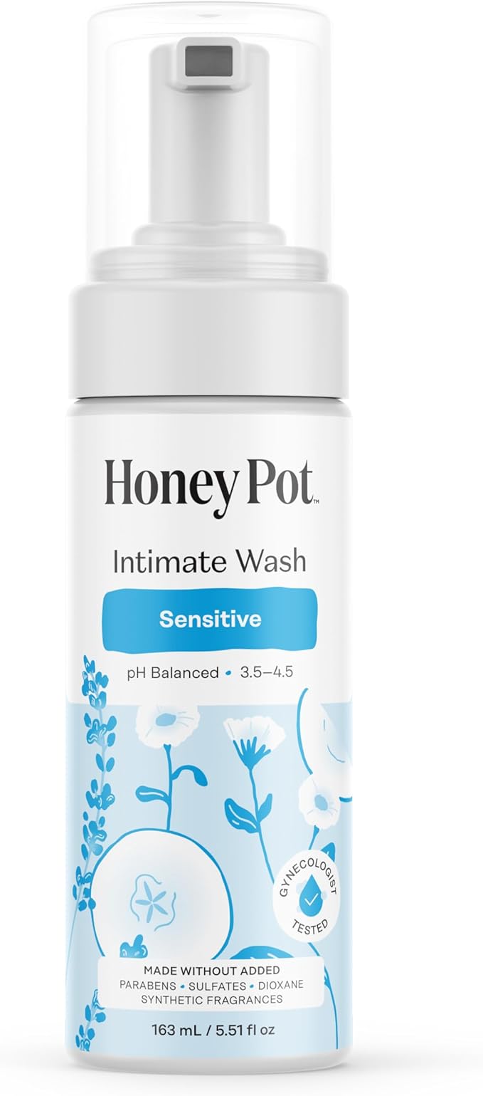 The Honey Pot Company - Suppositories & Sensitive Feminine Wash Bundle - Maintains & Balances Healthy Vaginal pH - Herbal Infused Natural Hygiene Wash for Sensitive Skin Types - Gynecologist Approved