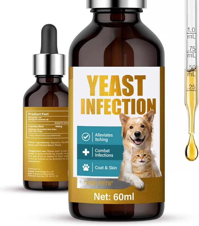 Yeast Infection Treatment for Dogs - Soothing Ear & Skin Relief for Itch & Inflammation, Natural Dog Allergy Support