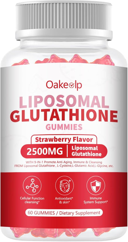 30 Days Supply 2500MG Liposomal Glutathione Gummies,Enhance 98% Absorption-for Skin whitening & Support Liver Function, Antioxidant for Aging Alleviation