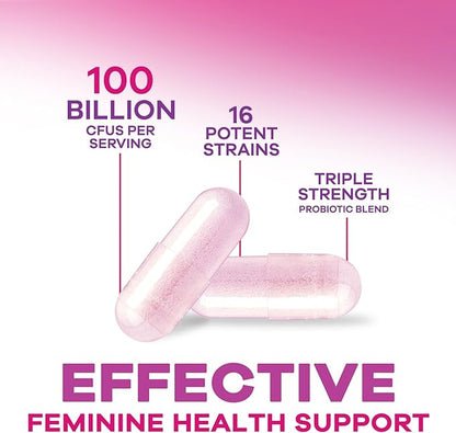 Probiotics for Women 100 Billion CFU Per Serving - 16 Unique Strains, Prebiotics Cranberry & Lactobacillus, PH Balance, Digestive & Gut Health, Vaginal & Immune Support Women's Probiotic, 120 Capsules