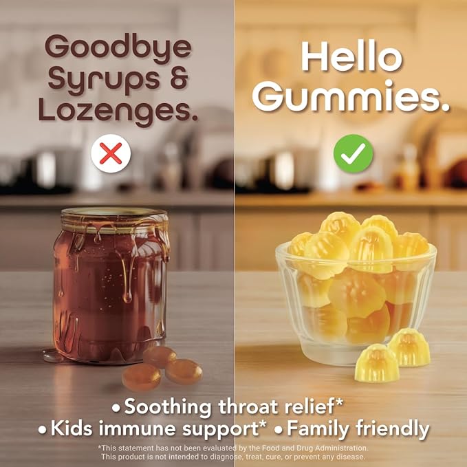 KINDNATURE Manuka Honey Medical Grade Gummies MGO 643+ - New Zealand Manuka Honey with Zinc, Vitamin C, Elderberry - Throat Comfort & Immune Support - Kids & Adults