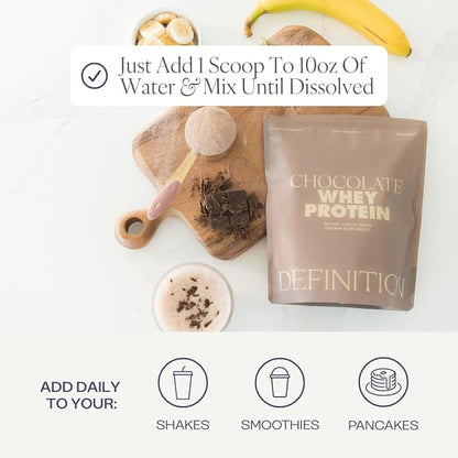 Whey Protein Isolate for Women, 20g Protein, 0g Sugar, 90 Calories, Stevia-Free, Grass-Fed & Pasture Raised, Chocolate 1 lb