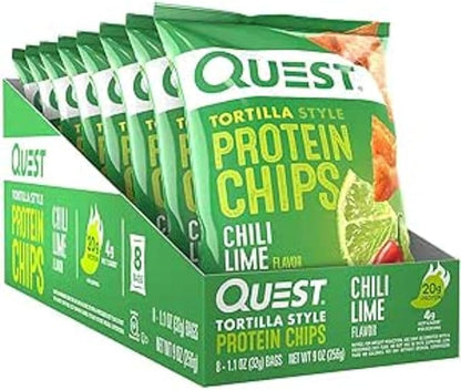 Protein Chips - Tortilla Style, Chili Lime - Box of 8 by Quest Nutrition