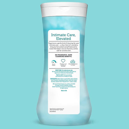 Summer's Eve Fragrance Free All-Over Feminine Wash, Gentle pH-Balanced Body Wash for Women, Removes Vaginal Odor, 15 Fl Oz, Pack of 3