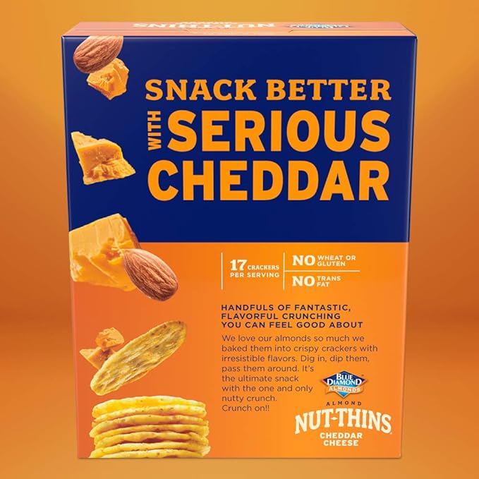 Blue Diamond Almonds Nut Thins, Cheddar Cheese, 4.25 Oz
