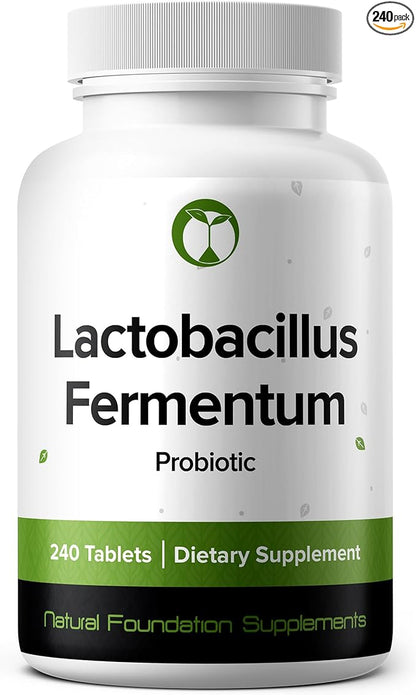Lactobacillus Fermentum Probiotic Supplement 240 Tablets 3 Billion CFU Probiotics for Men & Women Supports Intestinal Digestive & Gut Health (240, Lactobacillus Fermentum)