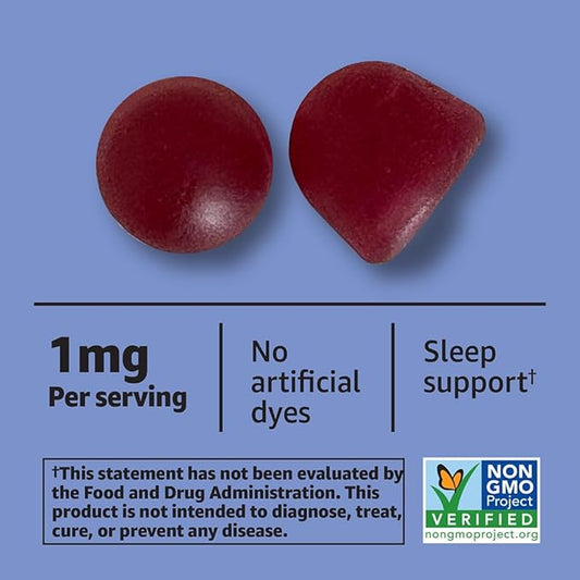 Amazon Basics Kids Melatonin 1 mg Dietary Supplement Gummies 90 Count