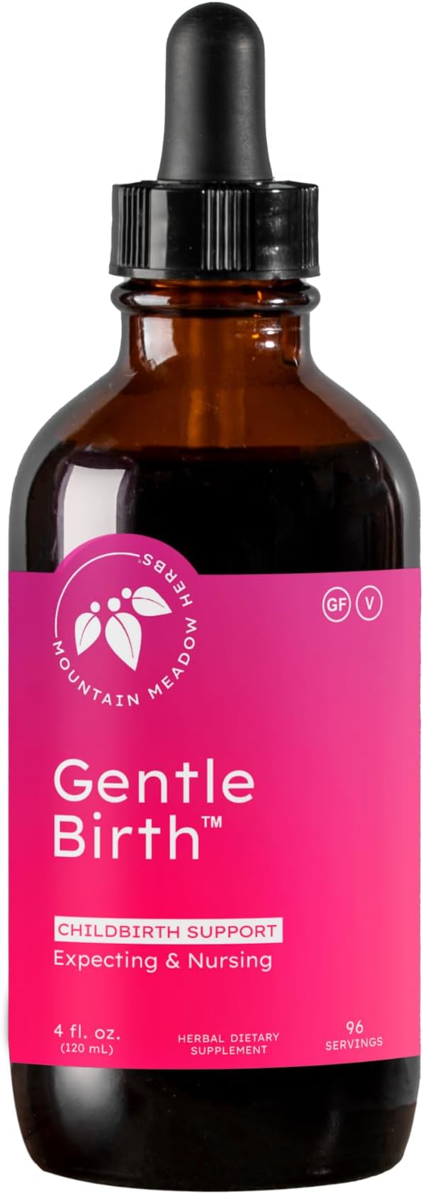Mountain Meadow Herbs Gentle Birth for Birth Prep/Labor Prep, Fast Acting Liquid Herbal Extract for Childbirth Support - 4oz