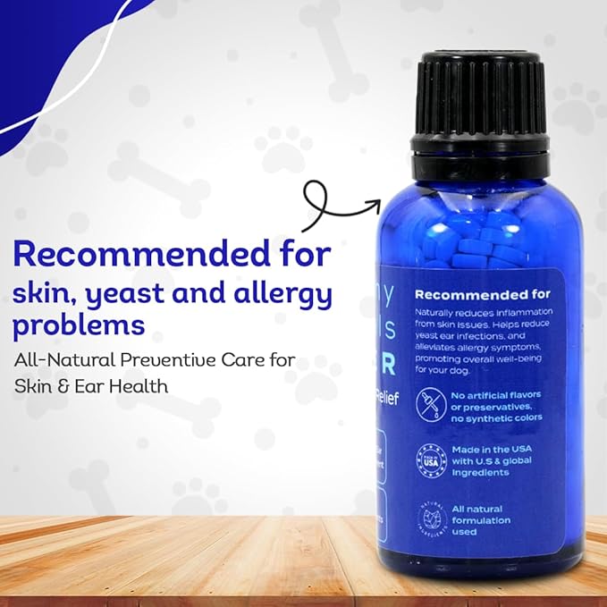 HealthyAnimals4Ever HA4E - Dog Yeast Protection - Homeopathic Support for Yeast Infections - All-Natural Preventive Care for Skin & Ear Health - 300 Tablets