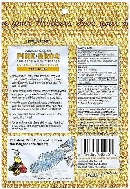 Pine Bros. Pine Bros Gummy Sore Throat Softish Drops 30 Count (Honey)