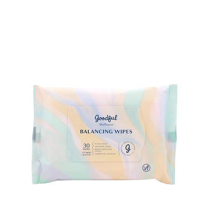 Goodful Wellness pH Balancing Wipes, 30 Count – Hypoallergenic Feminine Wipes, Gentle pH Balanced Wipes Women, Unscented Intimate Wipes