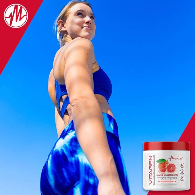 Metabolic Nutrition Vitagen, Vitamin Adaptogen Complex, 240 g, Health & Wellness Solution (Sweet Pink Grapefruit)