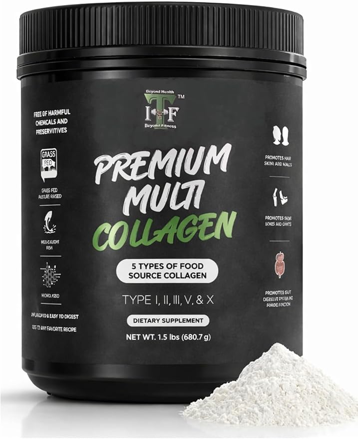 Multi Collagen Peptides Powder Unflavored - 5 Types Multi Collagen Complex (I, II, III, V, X) - Grass Fed Hydrolyzed Powder Collagen for Hair, Skin, Nails, Joints & Gut Health - 30 Servings