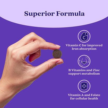 BeLive Iron Gummies - Multivitamin Iron Supplement with Vitamin C, A, B & Zinc, Supports Blood Oxygen, Vegan Supplements for Women, Men & Kids for Growth and Development - Grape Flavor | 5-Pack