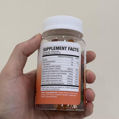 1200mg Calcium Citrate with Vitamin D3, K2, B6 & B12, Calcium Supplements for Women & Men, Plus Magnesium Zinc for Bones, Muscle & Immune Support, High Absorption Fruit Flavor 120 Calcium Gummies