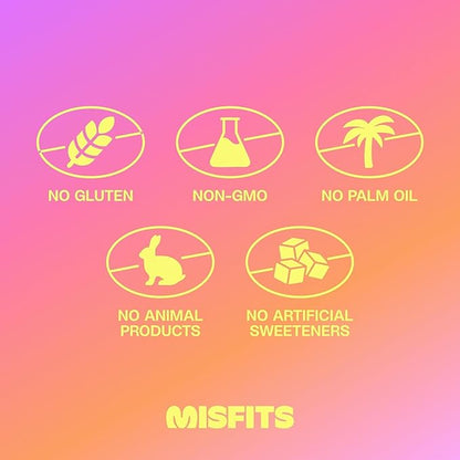 Misfits Protein Bar Variety Pack | Nutrition Bars - 14-15g Protein, 1g Sugar, Plant-based, Low Carb, Non-GMO, Gluten Free Snacks | Sample Pack of 5 - Multiple Flavors