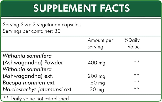 Stress Hrx, Ashwagandha Supplement Capsule, Herbal Destination Stress Relief - 60 Count