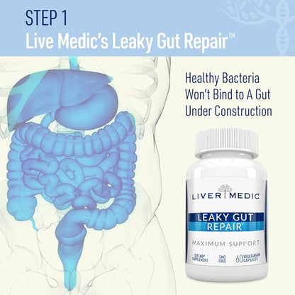 Leaky Gut Repair Natural Gut Health Supplement Glutamine Organic Slippery Elm NAG Marshmallow Root Aloe Vera MSM Quercetin Bromelain Promotes Digestive Ease, Gut Wellness 1000mg 120 Caps